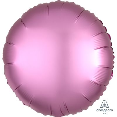 Anagram Foil Solid Colour Round 45cm (18&quot;) Satin Luxe Flamingo