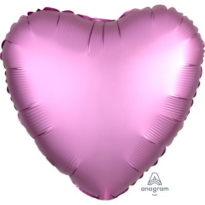 Anagram Foil Solid Colour Heart 45cm (18&quot;) Satin Luxe Flamingo