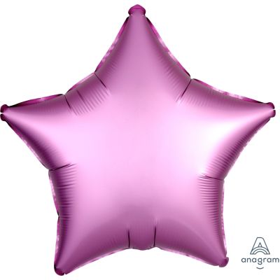 Anagram Foil Solid Colour Star 45cm (18&quot;) Satin Luxe Flamingo