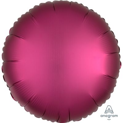 Anagram Foil Solid Colour Round 45cm (18&quot;) Satin Luxe Pomegranate