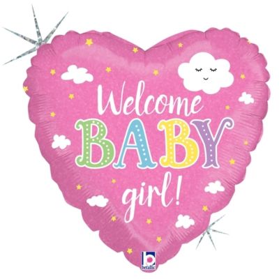 Betallic Foil 45cm (18") Welcome Baby Girl