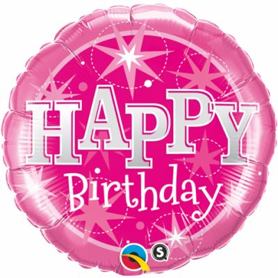 Qualatex Foil 45cm (18") Birthday Pink Sparkle