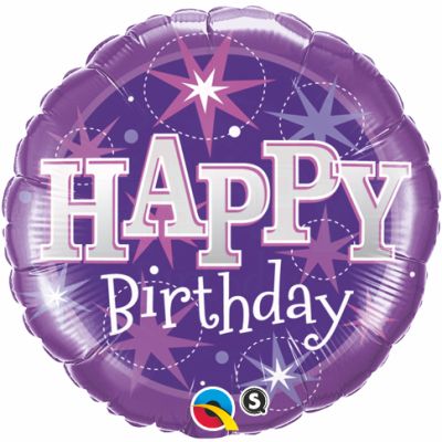 Qualatex Foil 45cm (18") Birthday Purple Sparkle