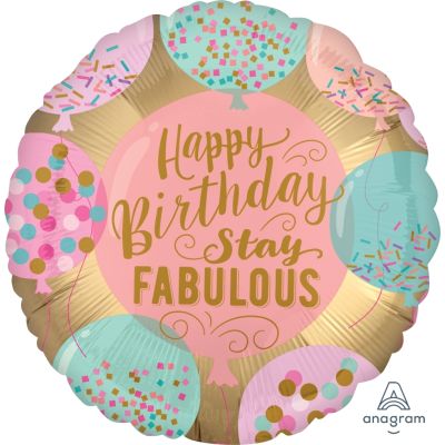 Anagram Foil 45cm (18") Happy Birthday Stay Fabulous