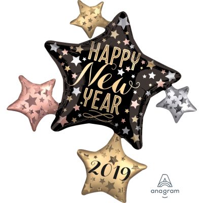 Anagram Foil Shape Satin New Year Cluster (81cm x 88cm) (Discontinued)