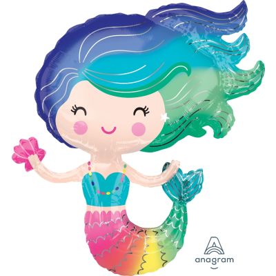 Anagram Foil SuperShape Colourful Mermaid (73cm x 76cm)