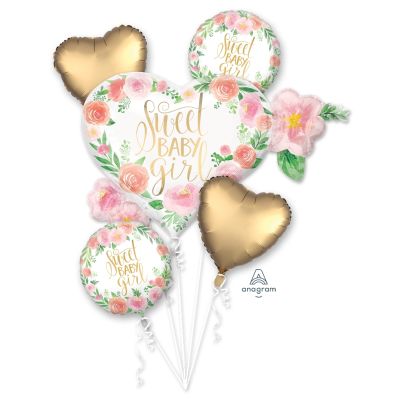 Anagram Balloon Bouquet Kit Floral Baby Girl