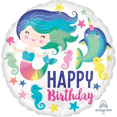 Anagram Foil 45cm (18") Mermaid Happy Birthday