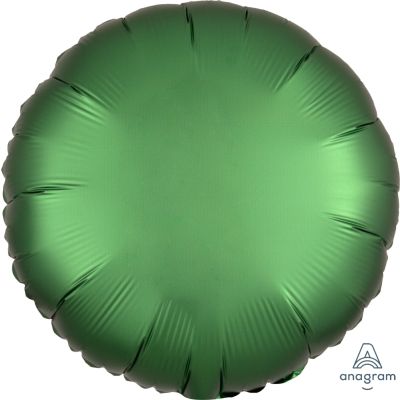 Anagram Foil Solid Colour Round 45cm (18&quot;) Satin Luxe Emerald Green (unpackaged) (Discontinued)
