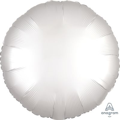 Anagram Foil Solid Colour Round 45cm (18&quot;) Satin Luxe White (unpackaged) (Discontinued)