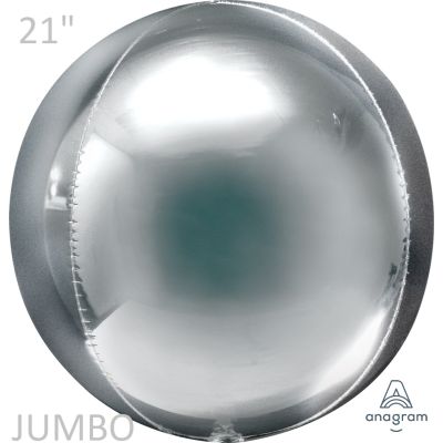 Anagram Solid Colour Orbz Jumbo 54cm (21") Silver