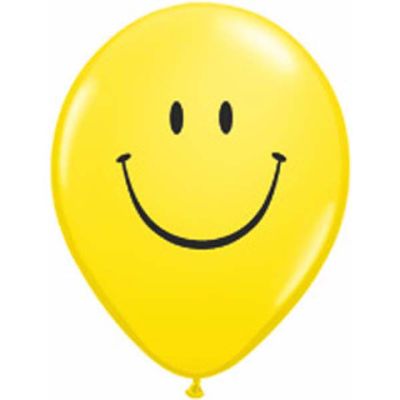 Qualatex Printed Latex 50/28cm (11") Smile Face Yellow (1 side print)