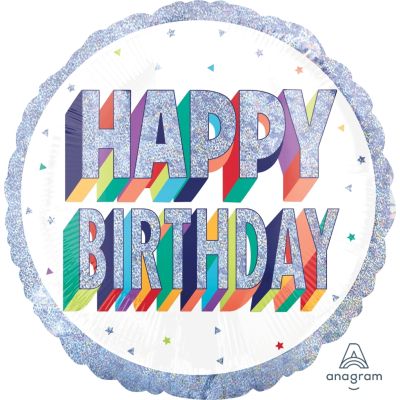 Anagram Foil 45cm (18")  Holographic Here's To Your Birthday
