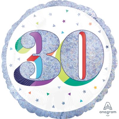 Anagram Foil 45cm (18") Holographic Here's To Your 30th Birthday 