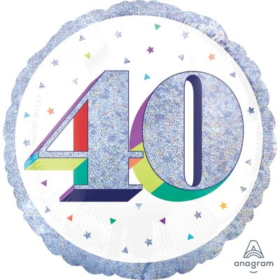 Anagram Foil 45cm (18") Holographic Here's To Your 40th Birthday 