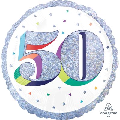 Anagram Foil 45cm (18") Holographic Here's To Your 50th Birthday 