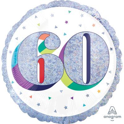 Anagram Foil 45cm (18") Holographic Here's To Your 60th Birthday 