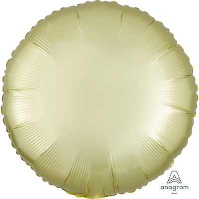 Anagram Foil Solid Colour Round 45cm (18") Satin Luxe Pastel Yellow - packaged