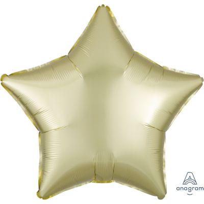 Anagram Foil Solid Colour Star 45cm (18") Satin Luxe Pastel Yellow - packaged