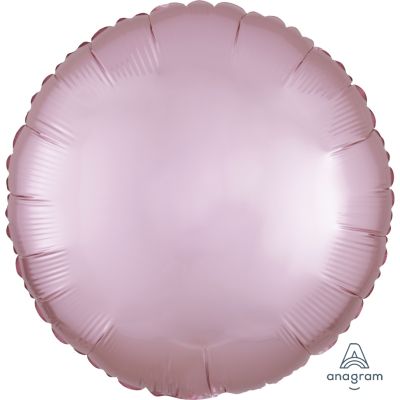 Anagram Foil Solid Colour Round 45cm (18&quot;) Satin Luxe Pastel Pink (unpackaged) (Discontinued)