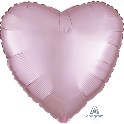 Anagram Foil Solid Colour Heart 45cm (18") Satin Luxe Pastel Pink