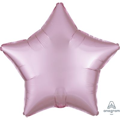 Anagram Foil Solid Colour Star 45cm (18") Satin Luxe Pastel Pink - packaged