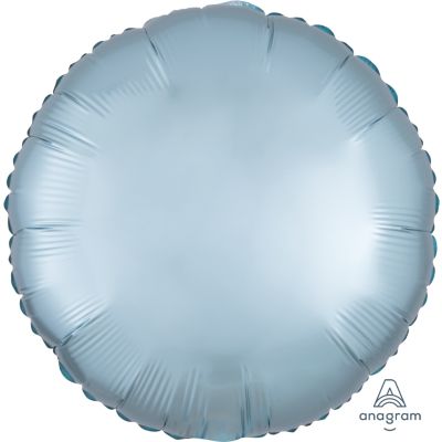 Anagram Foil Solid Colour Round 45cm (18&quot;) Satin Luxe Pastel Blue (Unpackaged) (Discontinued)