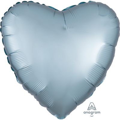 Anagram Foil Solid Colour Heart 45cm (18") Satin Luxe Pastel Blue - packaged