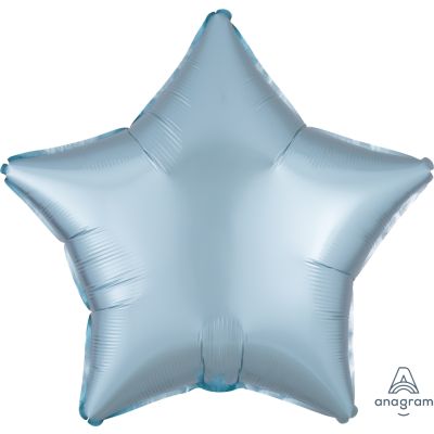 Anagram Foil Solid Colour Star 45cm (18") Satin Luxe Pastel Blue - packaged
