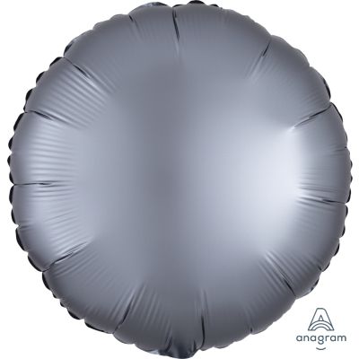 Anagram Foil Solid Colour Round 45cm (18&quot;) Satin Luxe Graphite (unpackaged) (Discontinued)