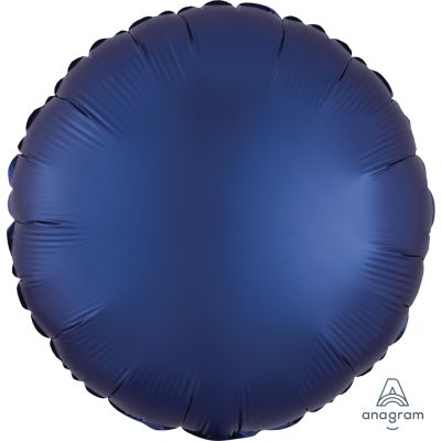 Anagram Foil Solid Colour Round 45cm (18") Satin Luxe Navy - packaged