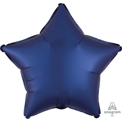 Anagram Foil Solid Colour Star 45cm (18") Satin Luxe Navy - packaged
