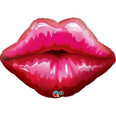 Qualatex Micro-Foil 35cm (14") Red Kissey Lips (Air Fill & Unpackaged)