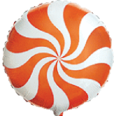 FM Foil Round 45cm (18") Candy Swirls Orange