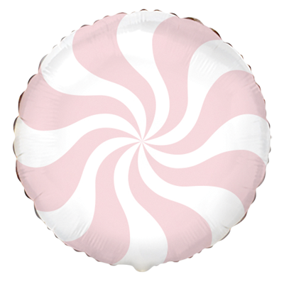 FM Foil Round 45cm (18") Candy Swirl Salmon Rose