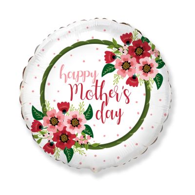 FM Foil Round 45cm (18") Mother's Day Flowers (Unpackaged)