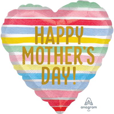 Anagram Foil 45cm (18&quot;) Happy Mother&#039;s Day Satin Stripes (Discontinued)