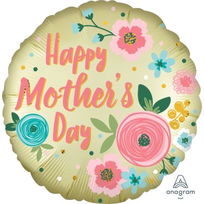 Anagram Foil 45cm (18") Happy Mother's Day Satin Pastel Yellow