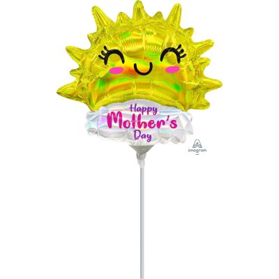 Anagram Microfoil 35cm (14") Happy Mother's Day Holographic Happy Sun - Air fill (unpackaged)