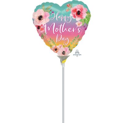 Anagram Microfoil 22cm (9") Happy Mother's Day Flowers & Ombre - Air fill (unpackaged)