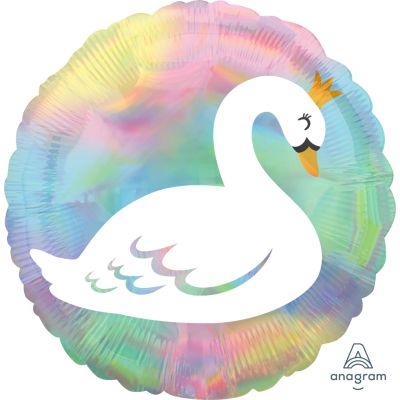 Anagram Foil 45cm (18") Holographic Iridescent Pastel Swan