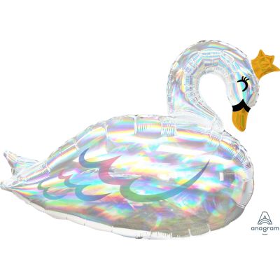 Anagram Foil SuperShape Holographic Iridescent Swan (73cm x 55cm)
