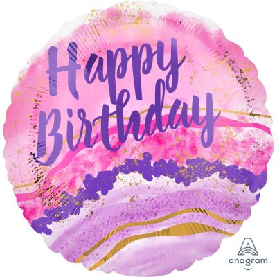 Anagram Foil 45cm (18") Birthday Watercolour Marble (Discontinued)