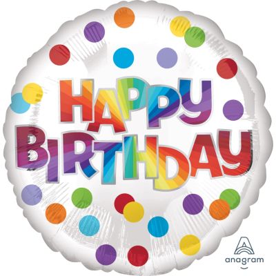 Anagram Foil 45cm (18") Happy Birthday Dots of Color