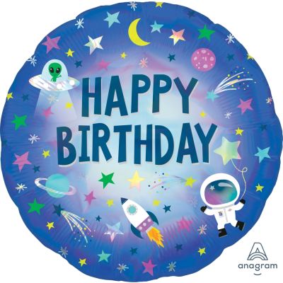Anagram Foil 45cm (18") Happy Birthday Outer Space