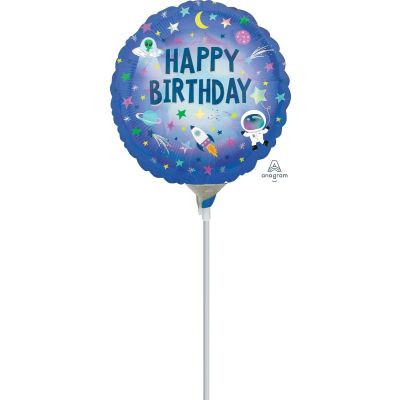 Anagram Microfoil 22cm (9") Iridescent Birthday Outer Space - Air fill (unpackaged)