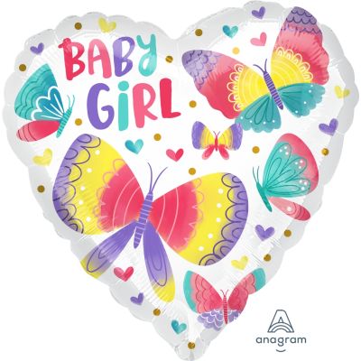 Anagram Foil 45cm (18") Baby Girl Watercolor Butterflies