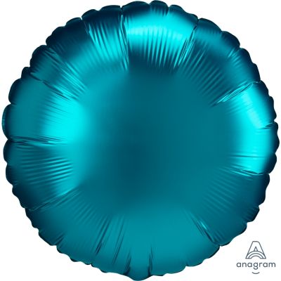Anagram Foil Solid Colour Round 45cm (18") Satin Luxe Aqua - packaged