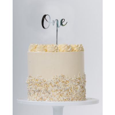 Five Star Cake Topper One Silver