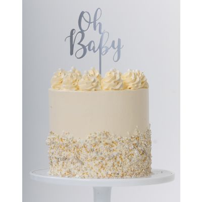 Five Star Cake Topper Oh Baby Silver
